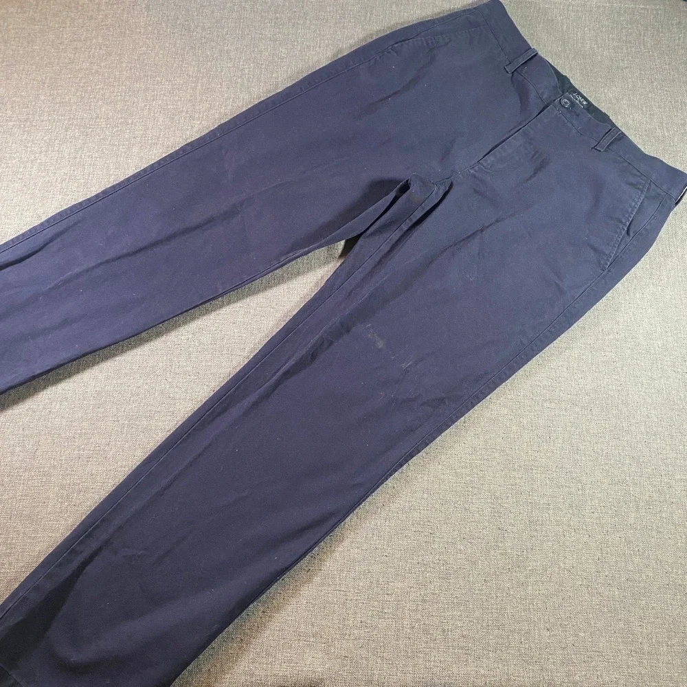 J. Crew The Bleecker Mens Chino Pants 34x34 Navy Blue Cotton Blend Casual‎